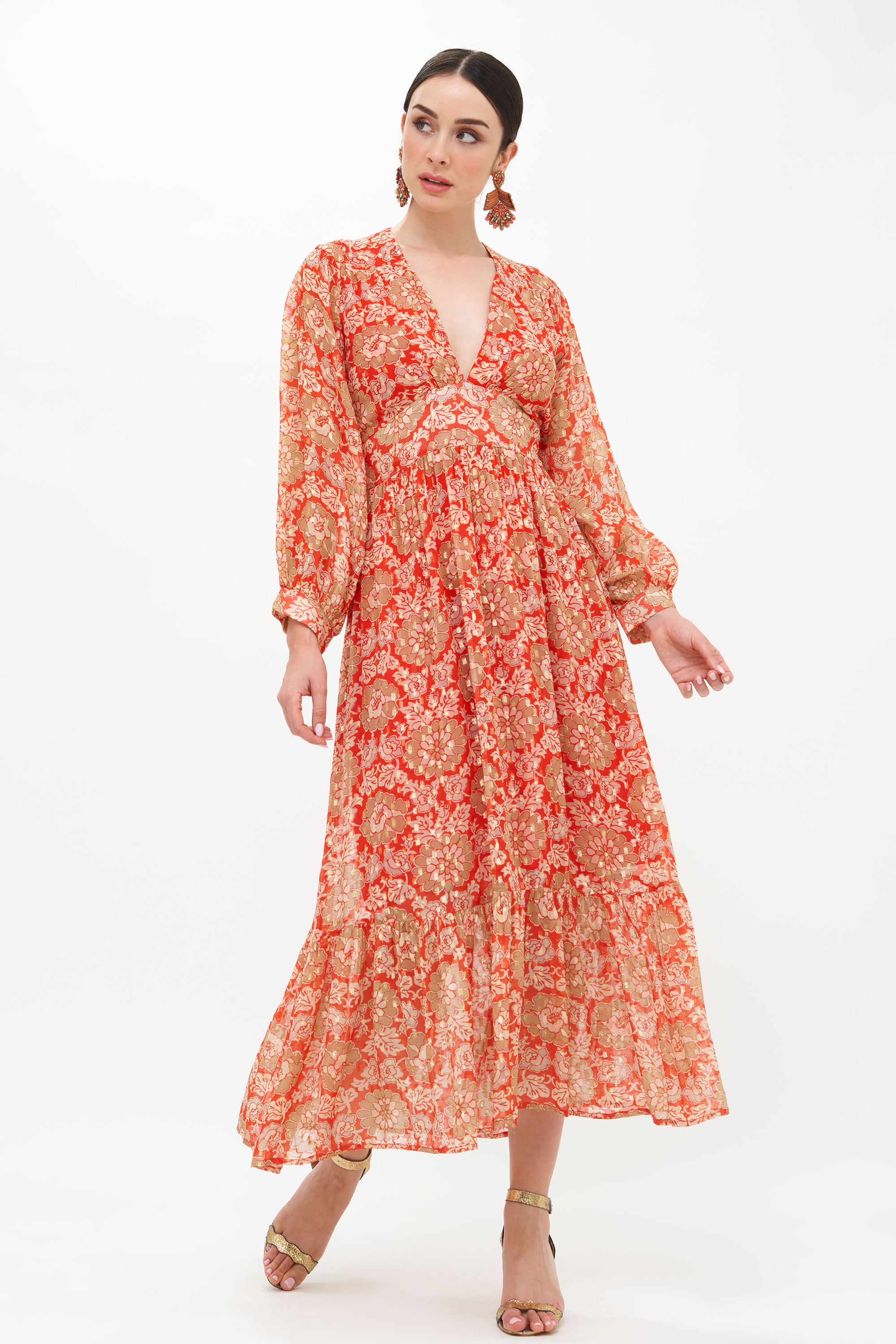 Tie Back Maxi- Hamden Red